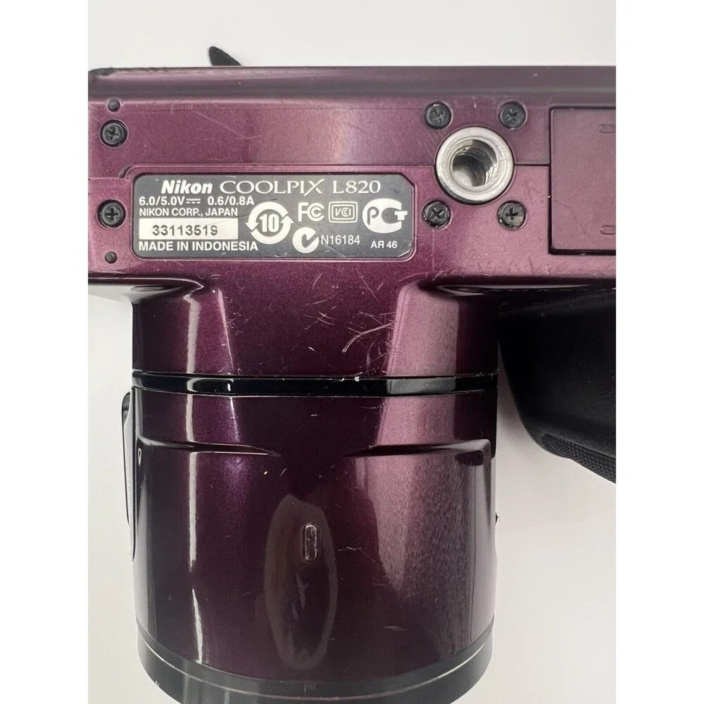 NIKON COOLPIX L820 COMPACT DIGITAL CAMERA PURPLE TESTED WORKING